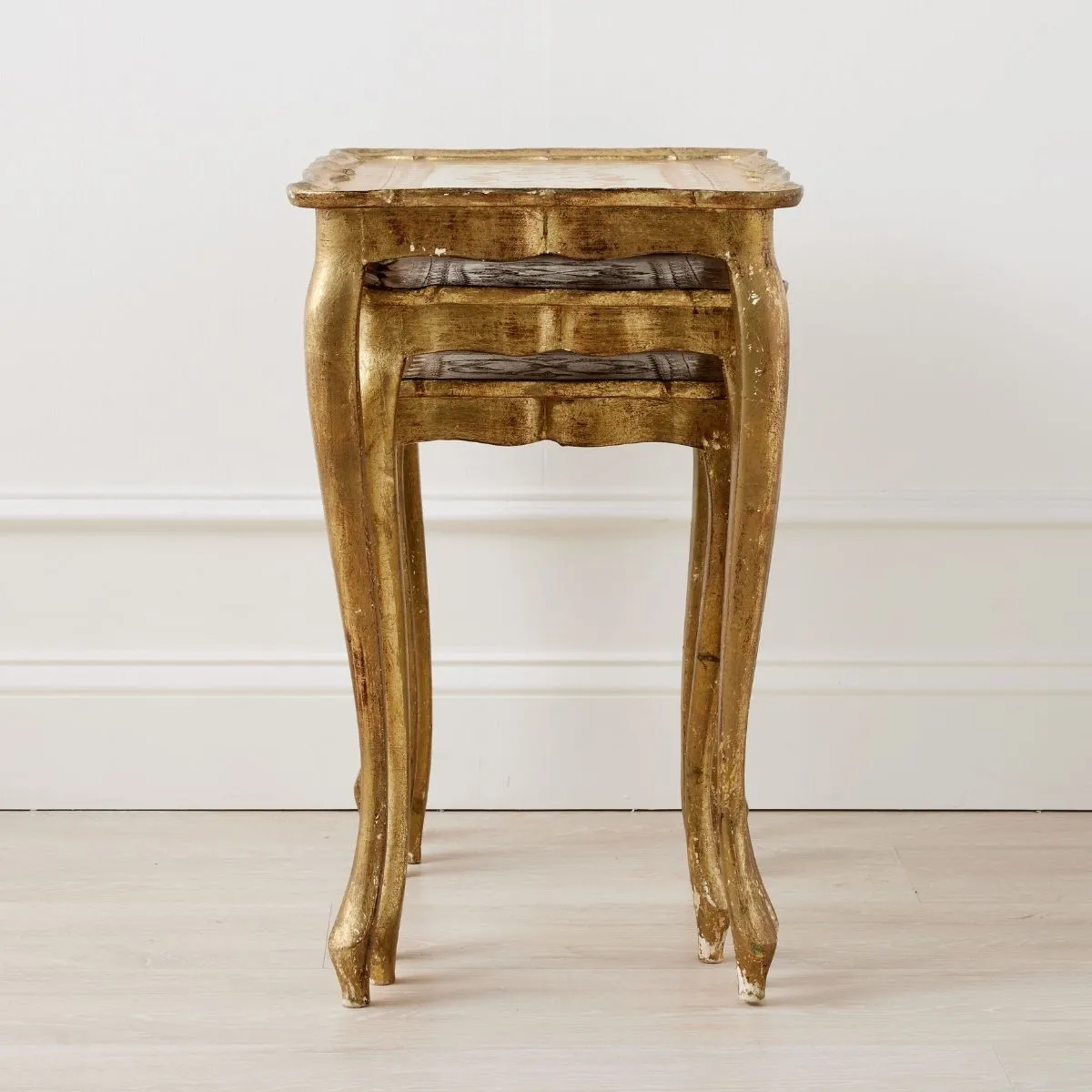 1960's Florentine Hand Painted Nesting Tables - Set of 3