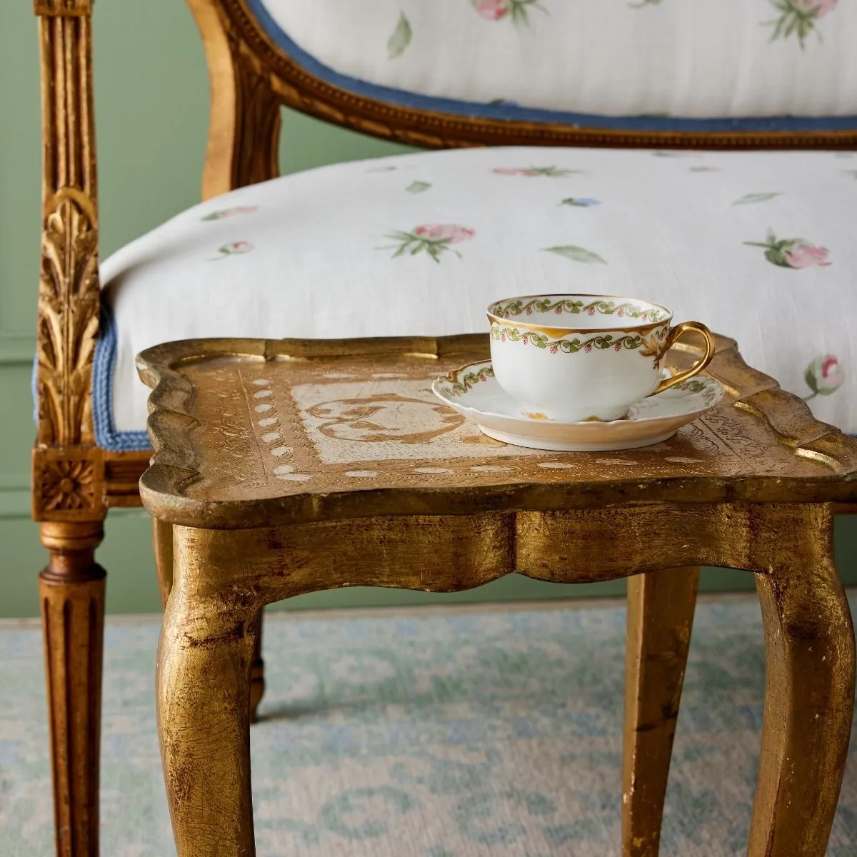 1960's Florentine Hand Painted Nesting Tables - Set of 3