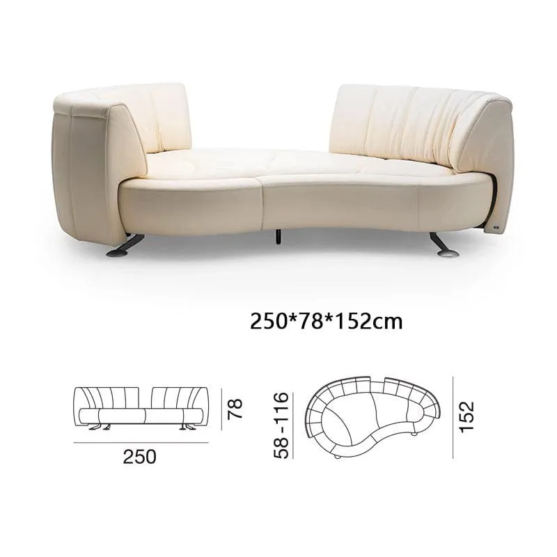 Abe Adjustable Backrest Full Leather Lounge Sofa