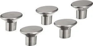 AmazonBasics Flat Round Cabinet Knob 1.44in Diameter Satin Nickel 25Pack