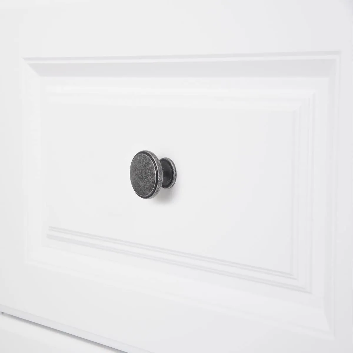 AmazonBasics Modern Wide Top Ring Cabinet Knob 1.52in Diameter Antique Silver 10Pack