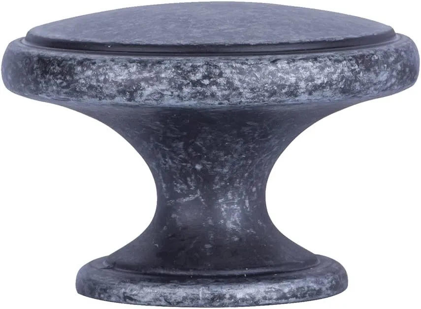 AmazonBasics Modern Wide Top Ring Cabinet Knob 1.52in Diameter Antique Silver 10Pack