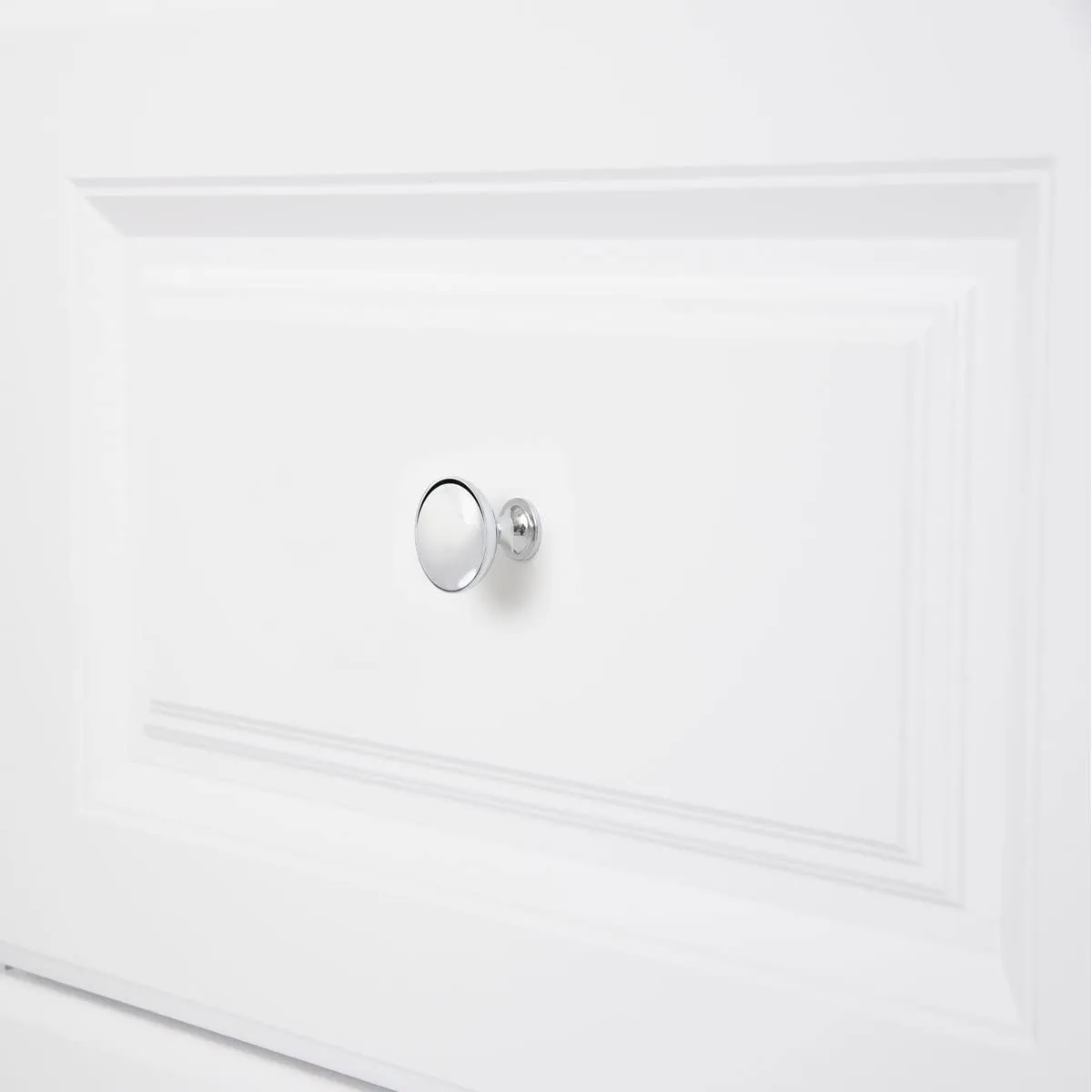 AmazonBasics Round Cabinet Knob 1.18in Diameter Polished Chrome 10Pack