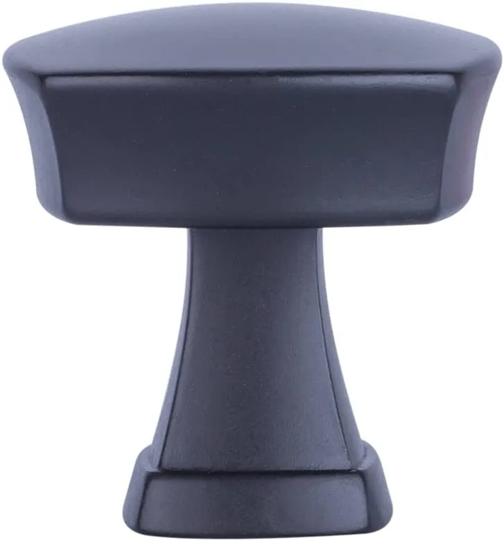 AmazonBasics Rounded Square Cabinet Knob 1.26in Diameter Flat Black 10Pack