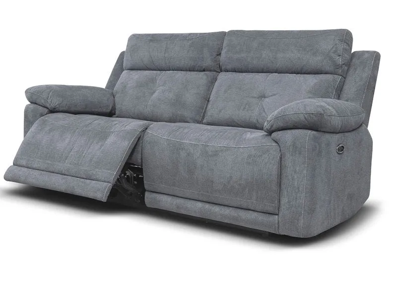 Ancona Two Seat Powered Grey Reclining Sofa