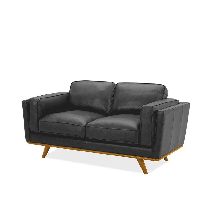 Aria leather 2 seat sofa in matisse black
