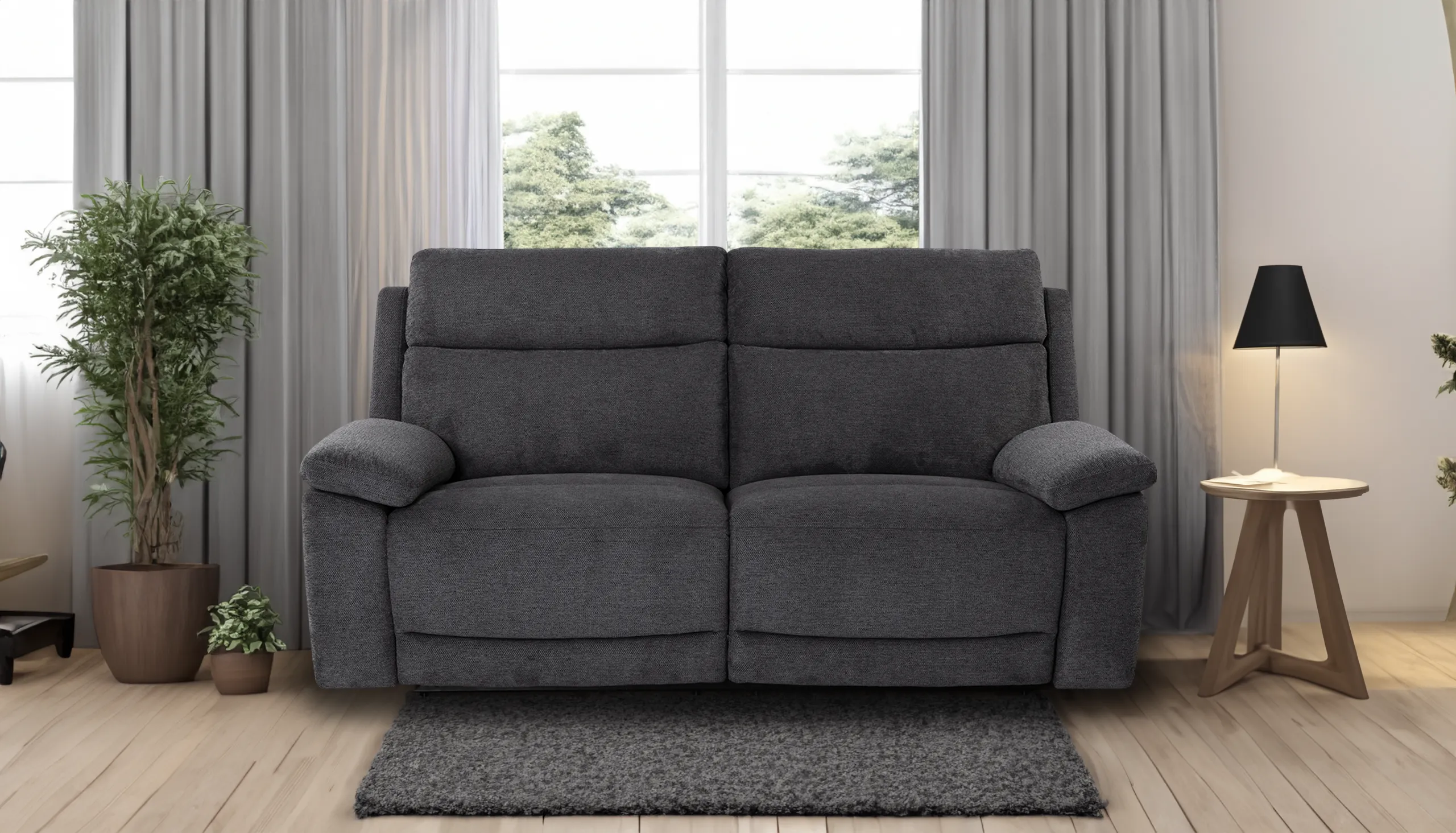 Banks 3 Seater Manual Recliner Velvet  Sofa