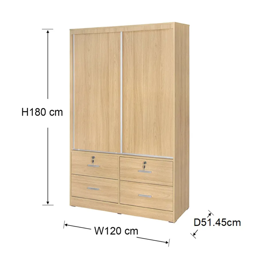 Modern 120 cm Sliding Wardrobe by Brendle - Sleek Design, Space-Saving Organizer
