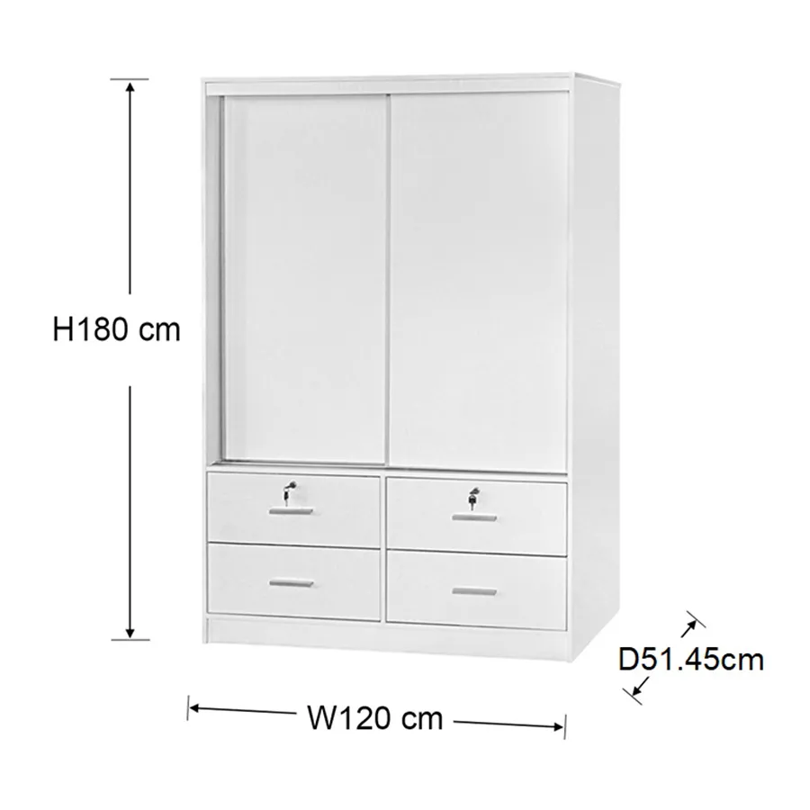Modern 120 cm Sliding Wardrobe by Brendle - Sleek Design, Space-Saving Organizer
