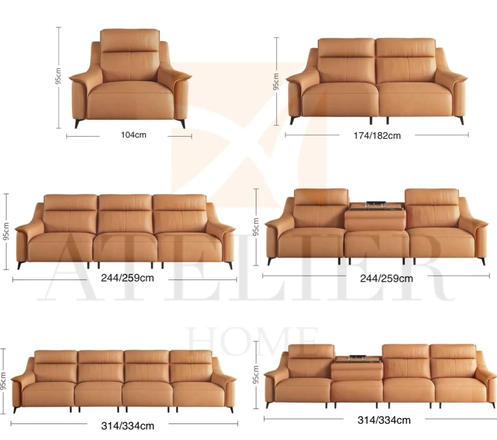 Bridgett Leather Recliner Sofa