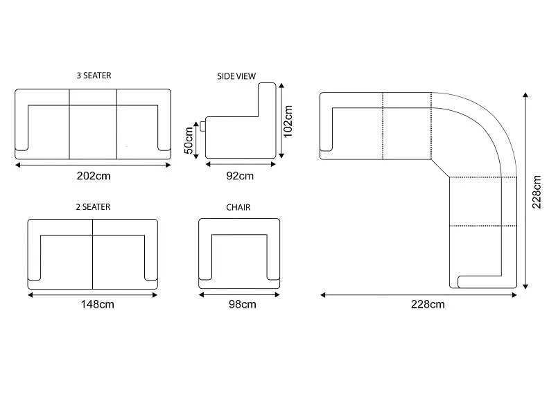 Brooklyn Fabric Three Seat Sofas