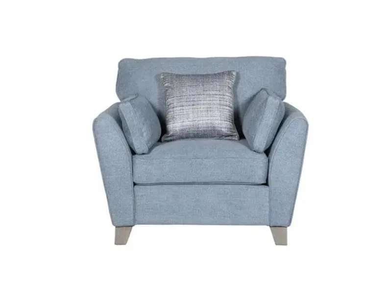 Cantrell Blue Armchair W/Optional Stool