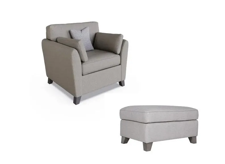 Cantrell Grey Armchair W/Optional Stool