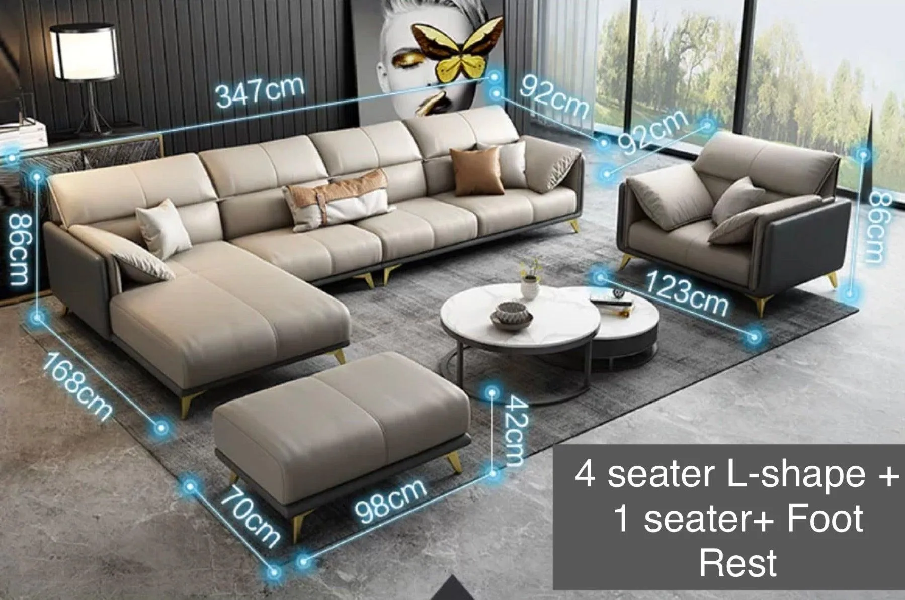 Caston Sectional Leather Sofa