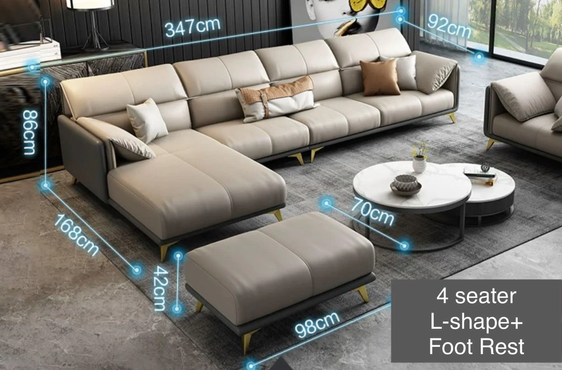 Caston Sectional Leather Sofa