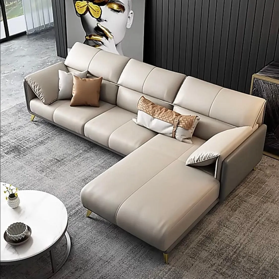 Caston Sectional Leather Sofa
