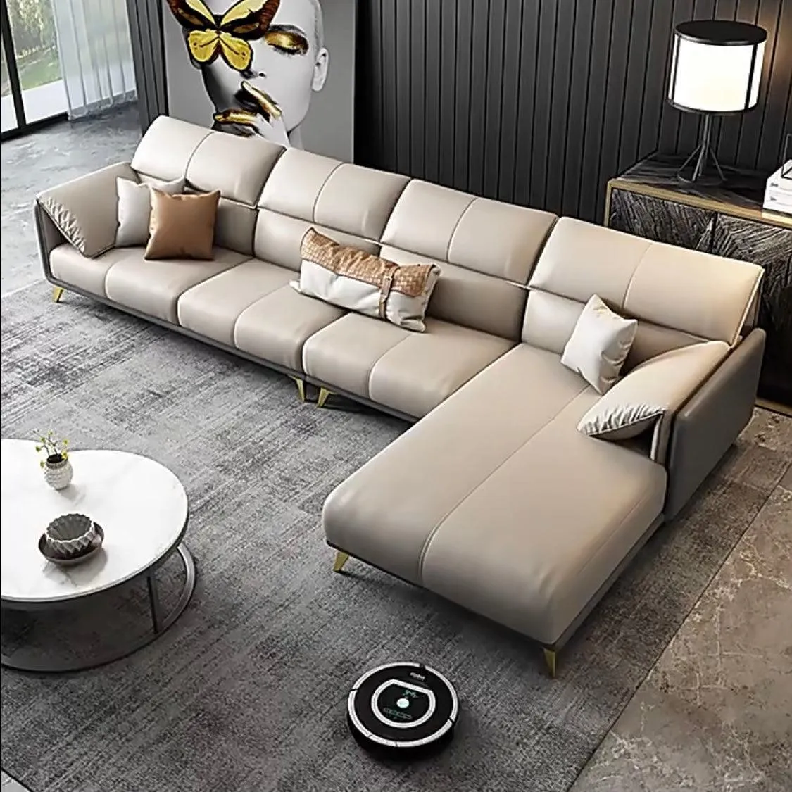 Caston Sectional Leather Sofa