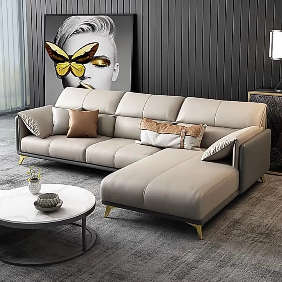 Caston Sectional Leather Sofa