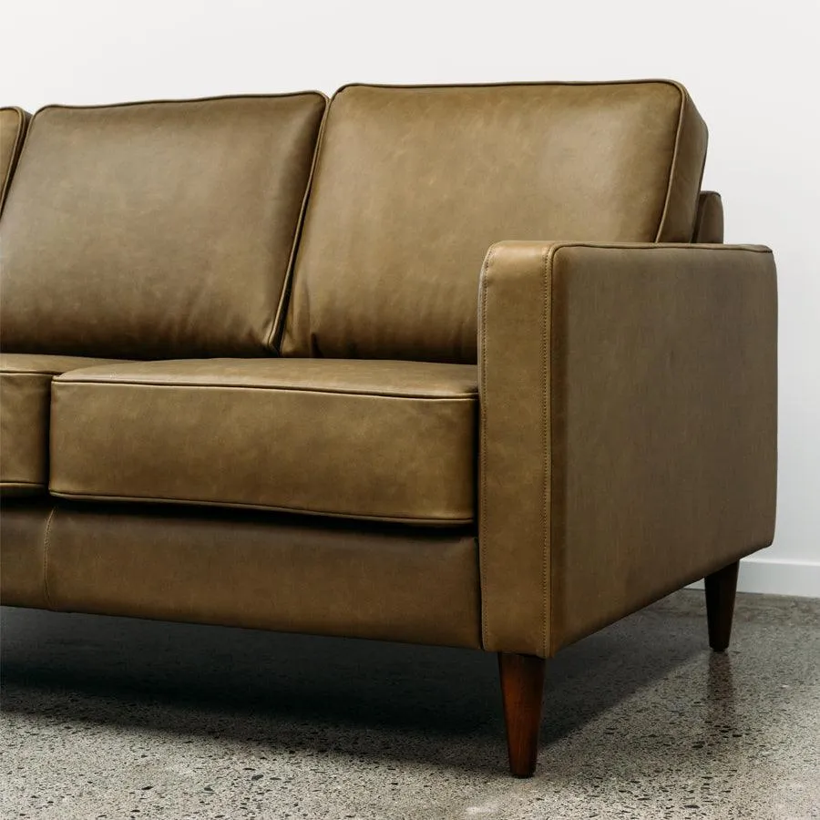 Chanel leather sofa in coronet olive