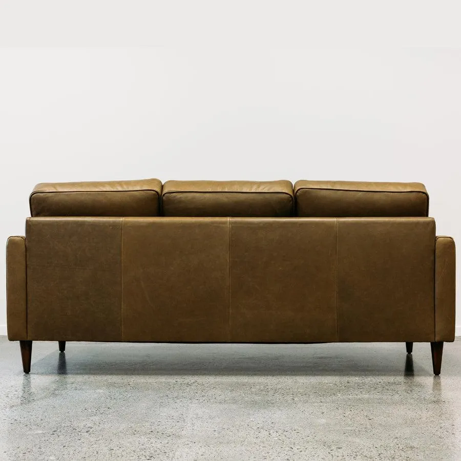 Chanel leather sofa in coronet olive