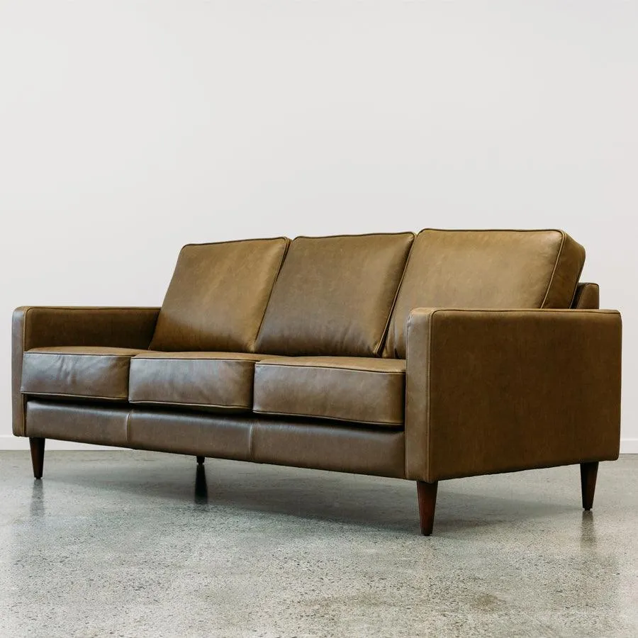 Chanel leather sofa in coronet olive