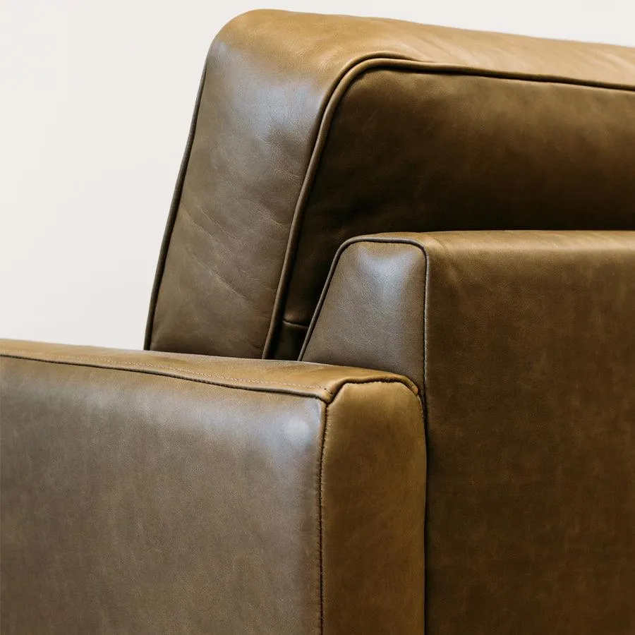 Chanel leather sofa in coronet olive