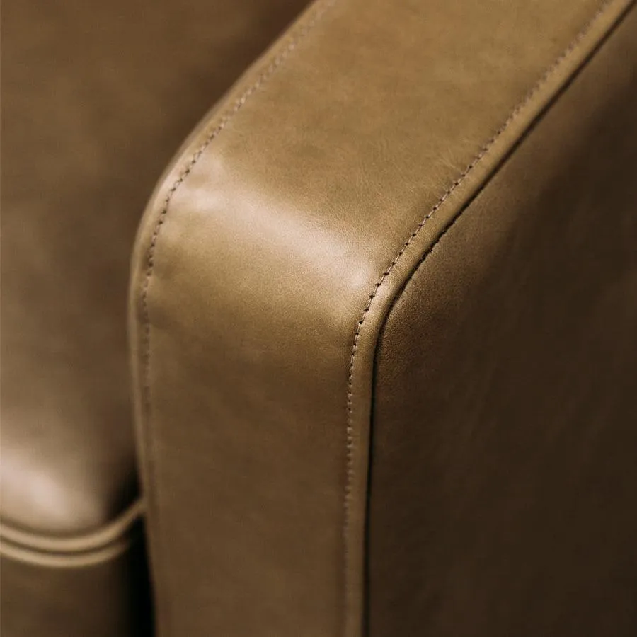 Chanel leather sofa in coronet olive