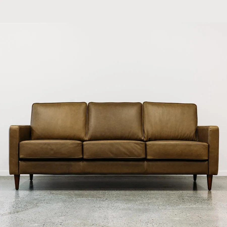 Chanel leather sofa in coronet olive