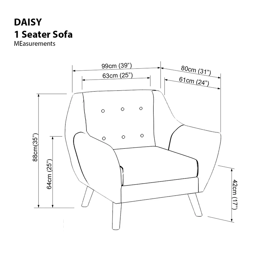 Daisy 1 Seater Sofa