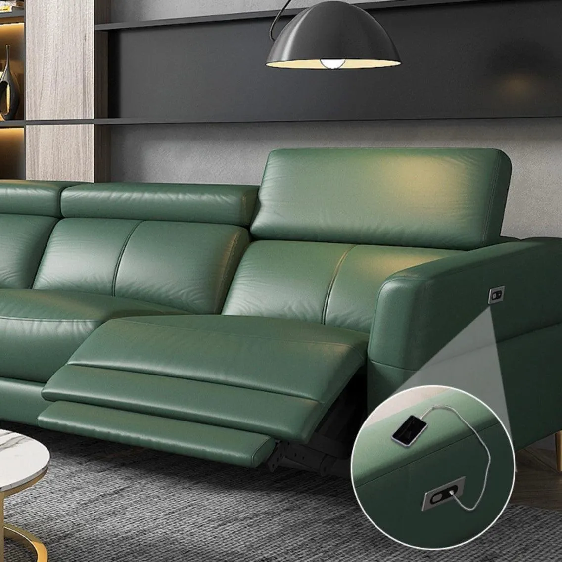 Ellie Sectional Electric Recliner Leather Sofa