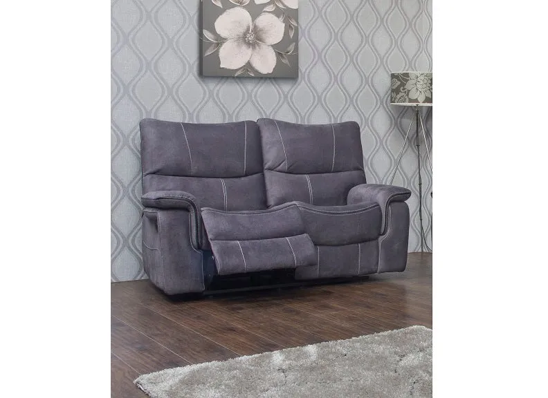 Emilio Modern Grey Reclining 2-Seat Sofa with Plush Comfort and Sleek Design
