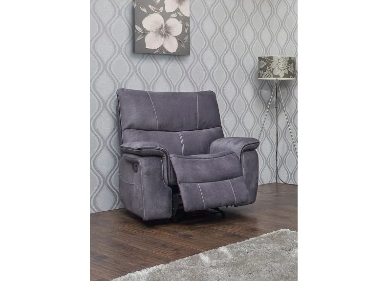Emilio Modern Grey Reclining 2-Seat Sofa with Plush Comfort and Sleek Design