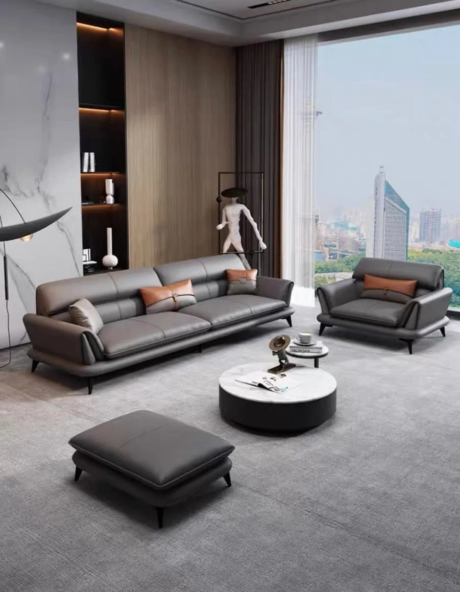 Eton Genuine Cowhide Leather Sofa