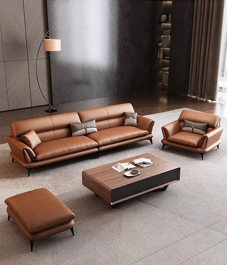 Eton Genuine Cowhide Leather Sofa