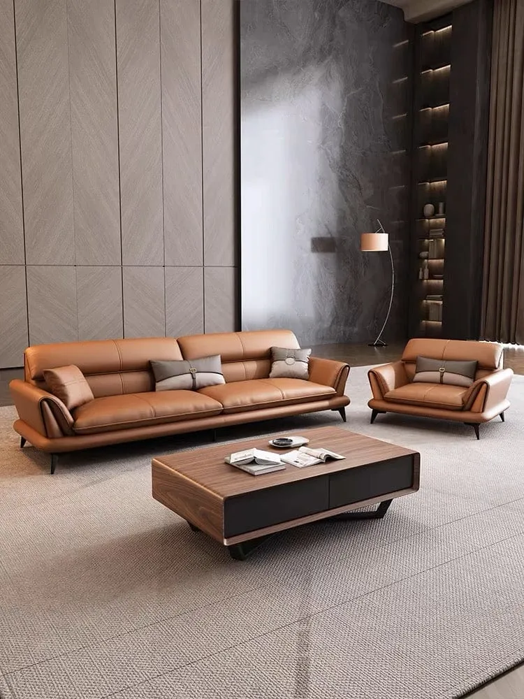 Eton Genuine Cowhide Leather Sofa