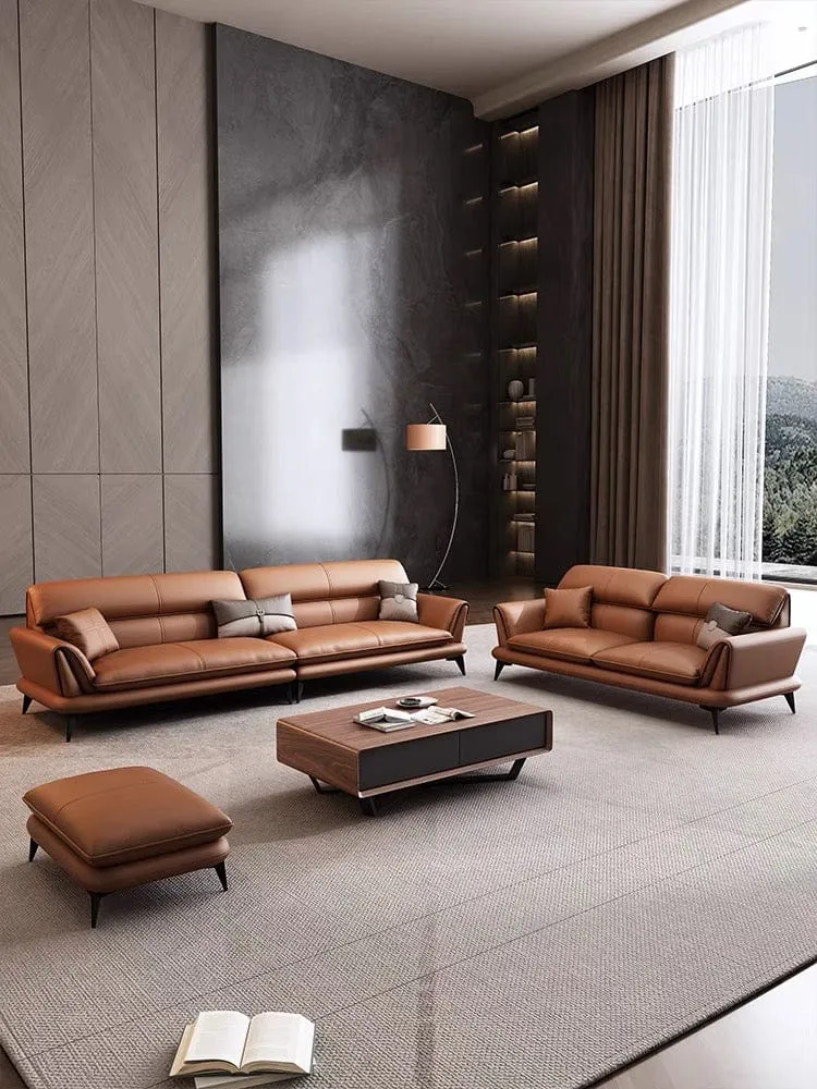 Eton Genuine Cowhide Leather Sofa