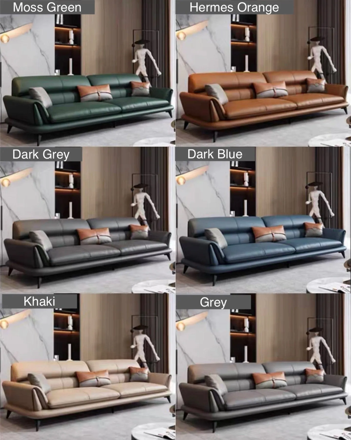 Eton Genuine Cowhide Leather Sofa