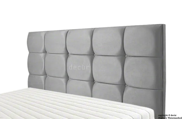 Grace Mila Velvet Buttoned Headboard - Dove