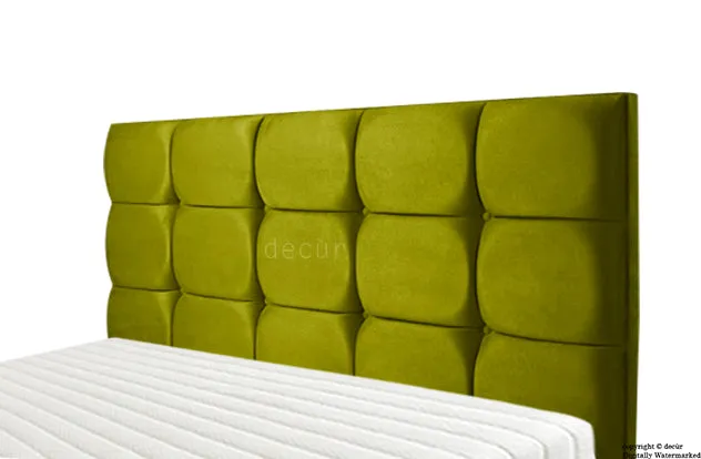 Grace Mila Velvet Buttoned Headboard - Grass