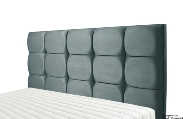 Grace Mila Velvet Buttoned Headboard - Slate