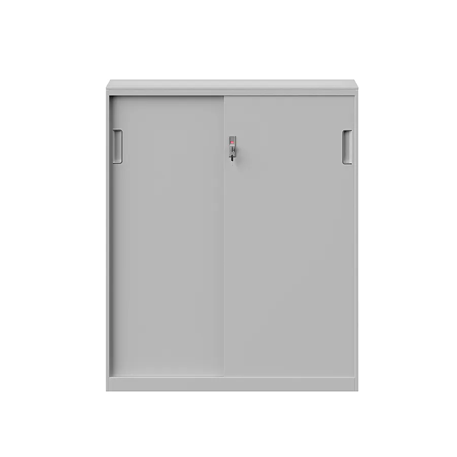 Modern Hanley Metal Sliding Door Storage Cabinet with Lock