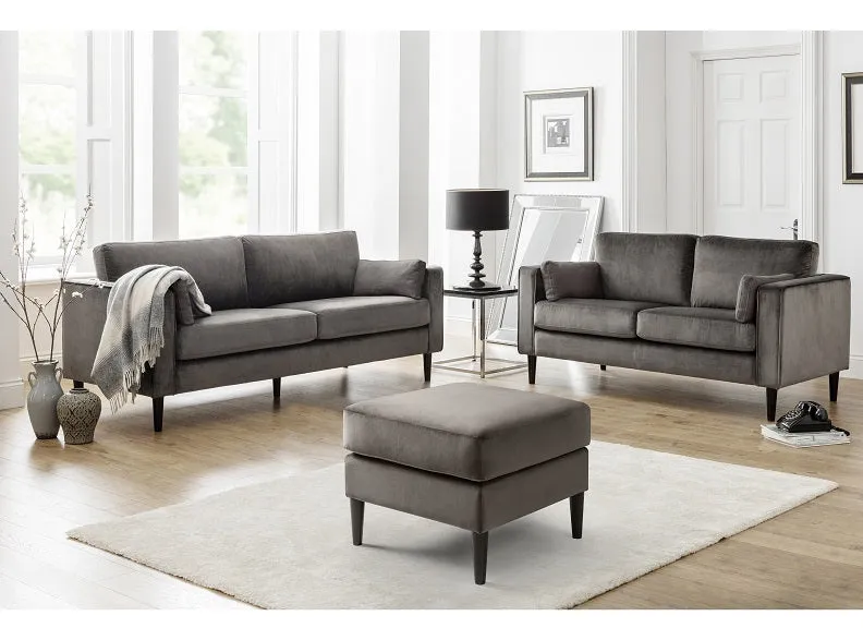 Hayward Grey Velvet Two Seat Sofa