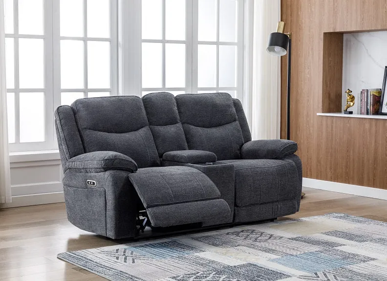 Herbert Powered Two Seat Sofas W/Console