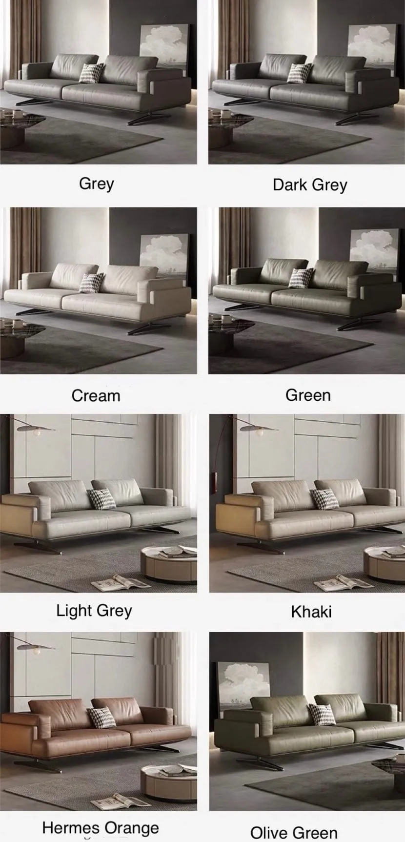 Kaysen Genuine Cowhide Leather Sofa
