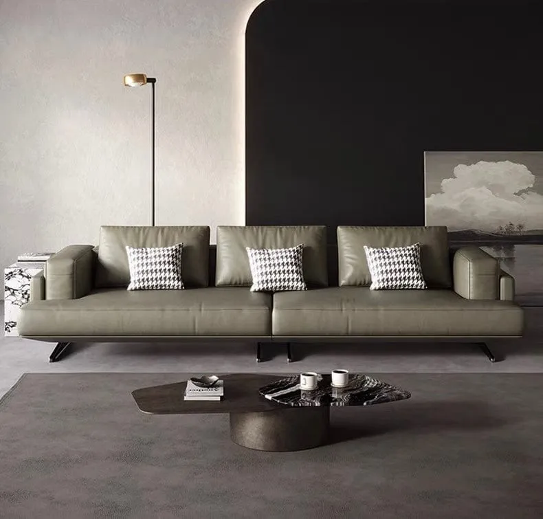 Kaysen Genuine Cowhide Leather Sofa