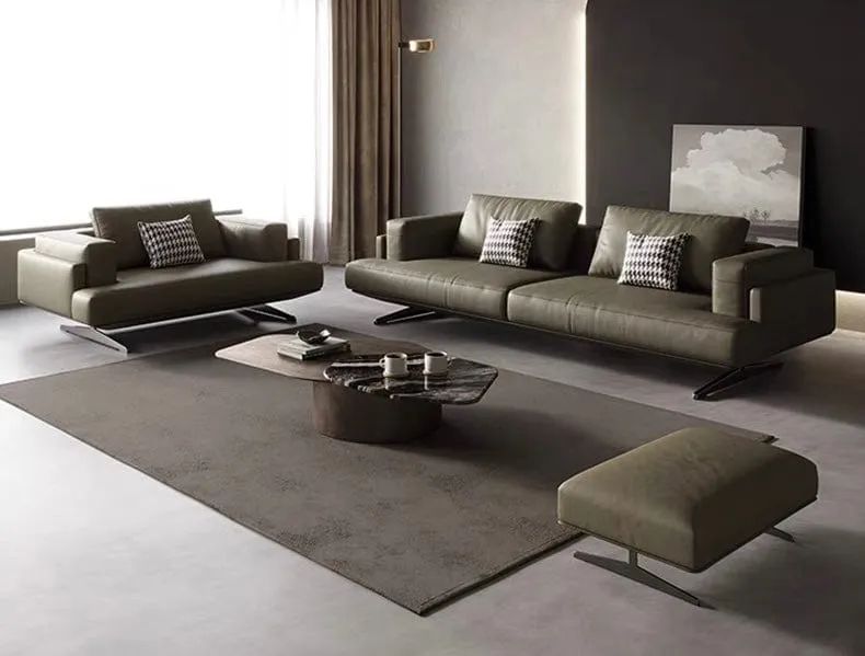 Kaysen Genuine Cowhide Leather Sofa
