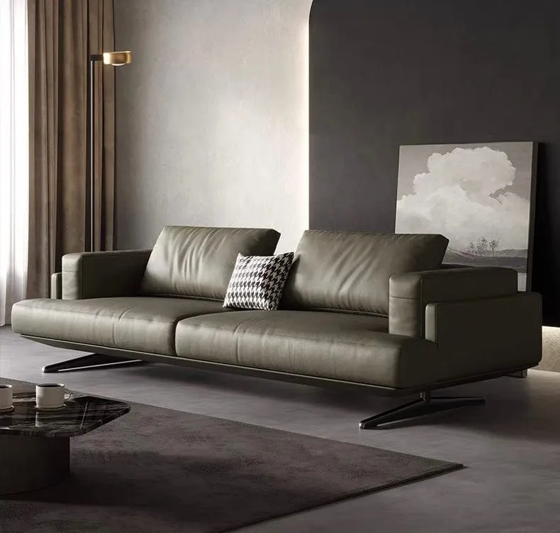 Kaysen Genuine Cowhide Leather Sofa