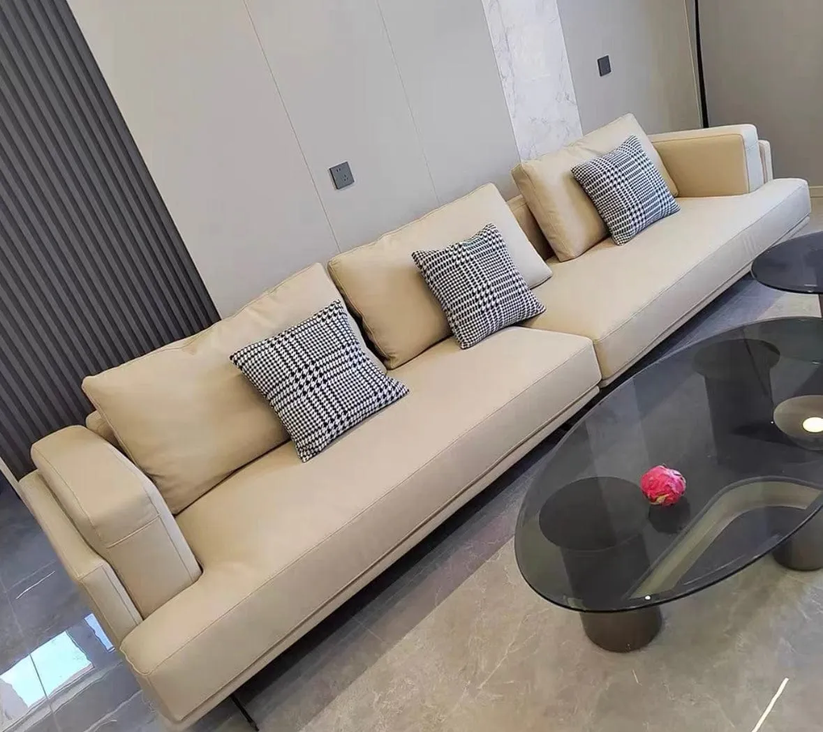 Kaysen Genuine Cowhide Leather Sofa