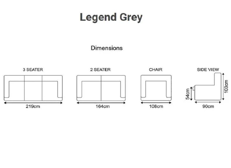 Legend Grey 3RR Sofa (Pre-order For Dec. 2024)