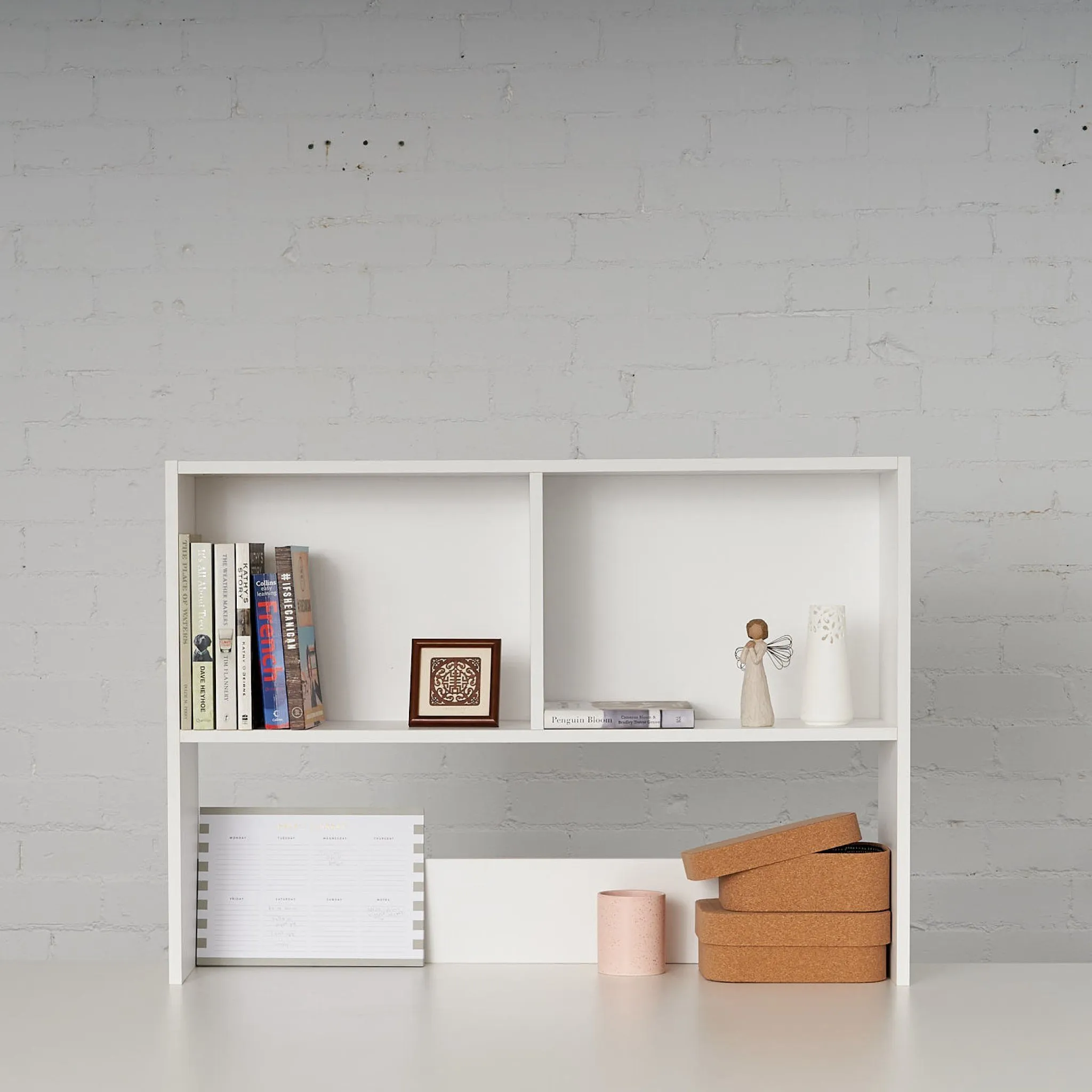 Loft Bed with Quad Desk   Pedestal Shelf Unit and Small Bookcase